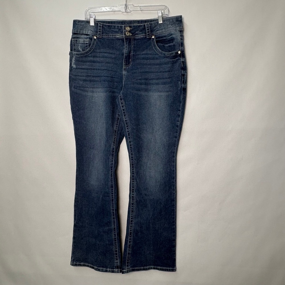 Copper Flash Curvy Bootcut Jeans Womens 16 Radley Blue Embellished Pocket CM1115